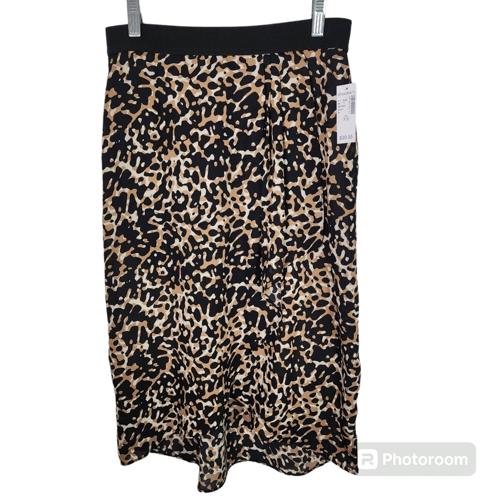 Womens Dressbarn animal print skirt size XS NWT Polyester